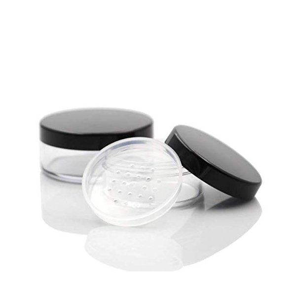 DNHCLL 2PCS 30ML(1 oz) Plastic Loose Powder Compact Container DIY Makeup Powder Case, Empty Reusable Portable Loose Powder Container/Travel Powder Kit