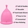 SHORDY Menstrual Cups Set of 2(Small+Large) with Box Soft Menstrual Cup & Flexible Period Cups for Women Upto 12 Hours Eco-Friendly & Safer Tampons Discs Pads Alternative Copa Menstrual (Pink)