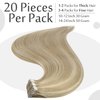 Full Shine Tape in Extensions Golden Blonde Highlighted Medium Blonde 14 Inch Tape in Human Hair Extensions 50 Gram 20pcs Seamless Remy Straight Hair Real Natural Hair Double Sided Tape