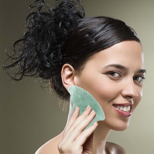 Gua Sha Facial Tools,Jade Gua Sha Massage Tool Comb Edge,Guasha Tool for Face, Gua Sha Stones for Body Muscle Relaxing Acupuncture Therapy…