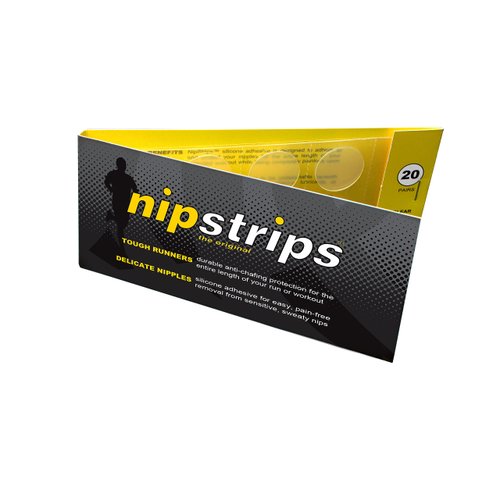 NipStrips BEST NIPPLE CHAFING SOLUTION for Long Distance Runners, Clear Adhesives That Are Discreet & Painless, Guaranteed To Go The Distance on Training & Race Day, Nip Guard Remedy - 20 Pairs