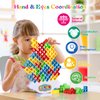 LIMYIOM 64Pcs Tetra Tower Game, Stack Attack Family Board for 2 Players Family Games, Building Blocks Stacking Balance Games Toys for Kids, Adults, Friends, Classroom, Family and Travel Party