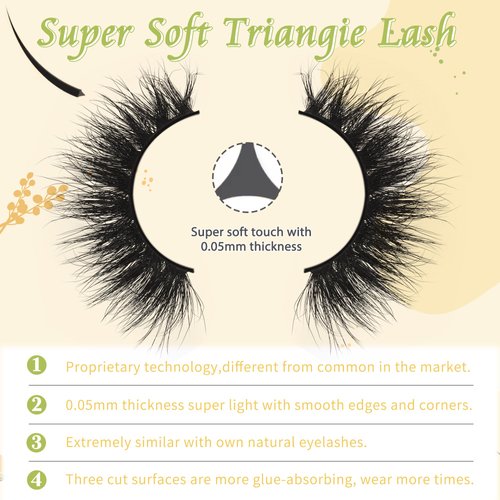 Lashes Extension Dramatic 20mm/25mm Lashes Mink 8D Volume Curly Fake Lashes Wispy Full Mink Lashes Long 20 Pairs False Eyelashes D Curl Strip Lashes Pack