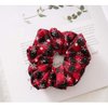 6pcs Christmas Scrunchies for Hair Scrunchie Holder Ponytail Elastics Hair Ties Hair Bands Winter Snowflake Cloth Plaid Checkered Pattern Soft Cute Scrunchy Pack for Girls Women Red Green