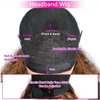 Ombre Highlight Headband Wig Human Hair #4/27 Colored Kinky Curly Headband Wig for Black Women Glueless None Lace Front Human Hair Wigs Brazilian Virgin Hair Wear and Go Wigs 150% Density 22 Inch