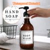 36 PCS Waterproof Labels for Bottles, Bathroom Hand Soap Dispenser Label Stickers, Removable Cleaning Labels for Soap, Lotion, Shampoo and Conditioner (3 x 3 Inch)