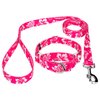 Country Brook Petz - Pink Hawaiian Martingale Dog Collar and Leash - Hawaiian Collection with 7 Tropical Designs (5/8 Inch, Small)