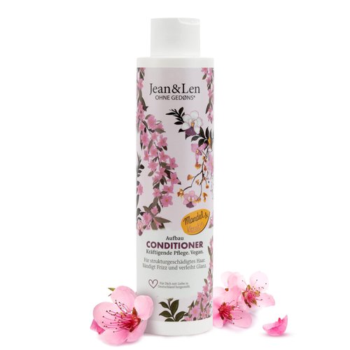 Jean & Len conditioner build-up almond & keratin, for structurally damaged hair, tames frizz and adds shine, hair conditioner with plant keratin, without parabens & silicones, vegan, 10.14 Fl. Oz.