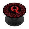Cell Phone Pop Up Holder,Cute Red Rose Floral Letter Q Black PopSockets PopGrip: Swappable Grip for Phones & Tablets