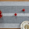 Farmhouse Braided Striped Table Runner Rustic Embroidery Coffee Table Runners for Decorations Weddings Holiday Grey 13x72inch