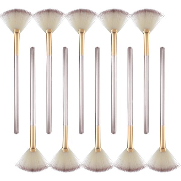 10 Pcs Fan Brushes for Facials, Fan Mask Brushes, Soft Facial Brushes Applicator for Mask Mud Cream Makeup Estheticians