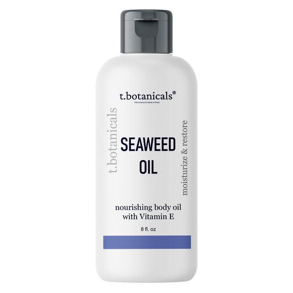 Seaweed Body Oil 8 oz. Nourishing Sea Moss Oil Fast Absorbing Firming Anti-Aging Non-Greasy Oil Day and Night Massage Kelp Moisturizer for Dry Dull, Sagging Skin, Face, Hair, Foot, Hands (Lavender)