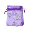 Zhiheng 100pcs Organza Wedding Party Gift Bags Butterfly Drawstring Pouches Jewelry Gift Bags Christmas Party Gift Favor Bags (4"x6", Purple)
