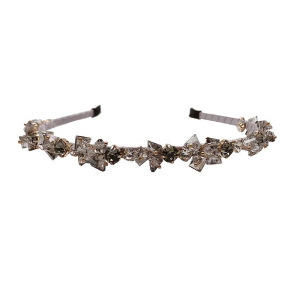 AKOAK 1 Pack Crystal Headband Rhinestone Bridal Headband Sparkling Headband for Women and Girls is Perfect for Personal use and Gifts (Grey)