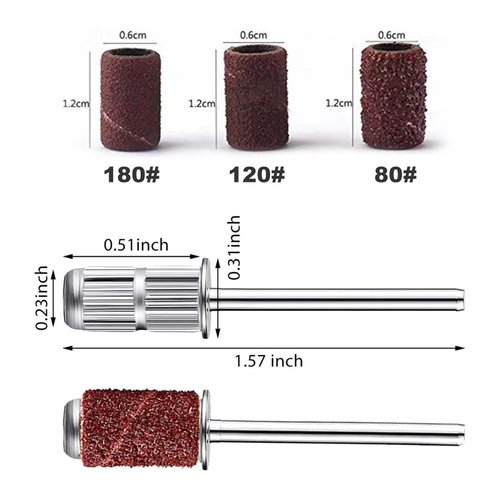 HEBECA 12pcs Nail Drill Bits Set for Manicure Pedicure, 3/32" Diamond Cuticle Electric Nail File and Ceramic Acrylic Gel Nail Bit Kit - Ideal for Home Salon Use AD3001