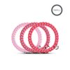 TELETIES - Spiral Hair Coils - Ponytail Holder Hair Ties for Women - Phone Cord Hair Ties - Strong Grip, No Rip, Water Resistant, No Crease Hair Tie Coils - 3 pack (Small, Think Pink)