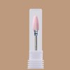 BITNBITH Ceramic Nail Drill Bit 3/32”Professional Safety Acrylic Nail File Drill Bit for Cuticle Dead Skin Remover, Cone Flame Drill Bit for Nail Gel Polishing, Manicure Pedicure Pink,Medium