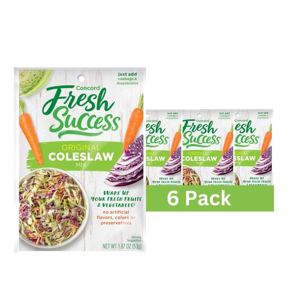 Concord Foods All-American Coleslaw Seasoning Mix, Tangy, Sweet-Tart Blend for Creamy Coleslaw - Just Add Cabbage and Mayonnaise! 1.87 Ounce Pack of 6