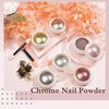 BISHENGYF Rose Gold Chrome Nail Powder: 【Super Metallic Mirror Effect】Holographic Glitter Nail Chrome Powder Rose Gold Chrome Nail Powder for Nails Art DIY Decoration