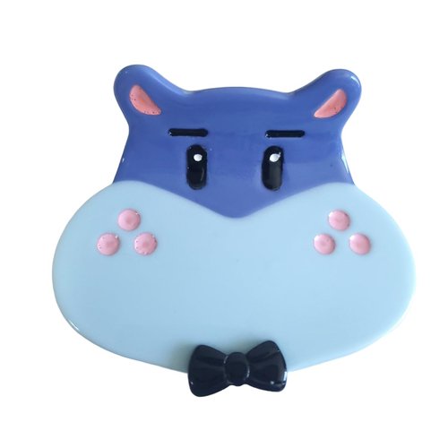 Kawaii Hippo Hair Clip,Acetate Claw Clips,Hair Clips for Women,Blue