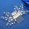 mecresh Handmade Simulated Pearls Bridal Hair Comb wedding Hair Pin Accessories Tiaras for White Day for White Day
