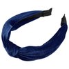 VOCOSTE Velvet Knotted Headbands, Hairband for Women, Navy Blue, 1.2 Inch Wide