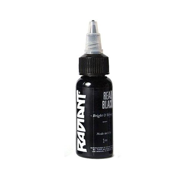 Radiant Colors Real Black Tattoo Ink Authentic in size 1oz (1oz Size)