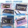 Pencil Pouch for 3 Ring Binder, 2 PCS Double Layer Binder Pencil Case with Zipper Puller, Transparent PVC Mesh Window Oxford Pencil Holder 3 Ring Binder Pencil Cases, Smooth Metal Zipper Pencil
