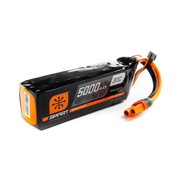 Spektrum 14.8V 5000mAh 4S 30C Smart LiPo Battery: IC5, SPMX50004S30