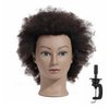 Romance Queen Mannequin Head Human Hair Curly For Black Women Training Head Cosmetology Doll Head for Hairdresser Girls Manikin Head Practice Styling Braiding with Stand