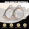 Fluher 2 PCS Car Exhaust Gasket, Durable Metal 500MPa Vehicle Seal Accessories with 3 Holes, Universal Waterproof Oval Automotive Exhaust Gasket Replacements for Truck SUV Car (Silver #2.5In)