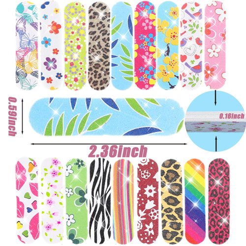 100 Pcs Double Sided Disposable Nail File Set for Home Salon Use, Bulk Emery Mini Files, Fashion Nail Tools