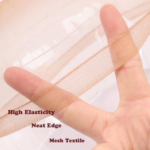 SAKALAKA HD Wig Caps,4 Pieces Hair Net for Wig, Stretchy Nylon Wig Caps for Women, Natural Transparent Wig Caps for Lace Front Wigs (HD Wig Cap 2Pack/4PCS)