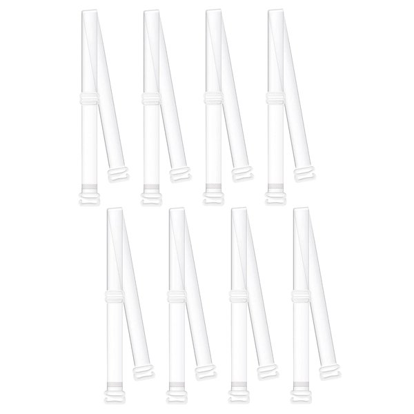 GUKOY Clear Invisible Bra Strap 4 Pairs Soft Non-Slip Adjustable Bra Strap Max Length 65cm/26.6in Transparent Shoulder Strap (10mm)