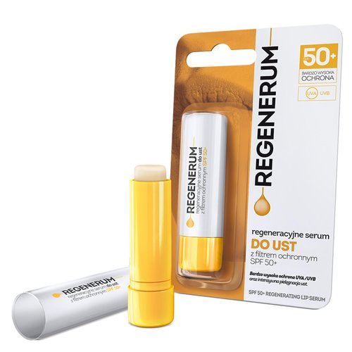 SPF 50+ Regenerating Lip Serum - Lip Sunscreen and Conditioner | Hydrating, Nourishing Lip Care - Vitamin E Formula for Smooth, Plump Lips | Prevents Dryness, Chapping, and Pigment Loss - 5g