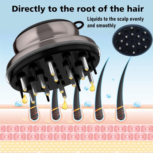 LOULANLUXE Scalp Oil Applicator, Hair Oil Applicator, Hair Growth Liquid Dispenser for Liquid with Low Viscosit Hair Treatment Growth Medicine Fluid Essential Oil Serum (Set1,Brown)