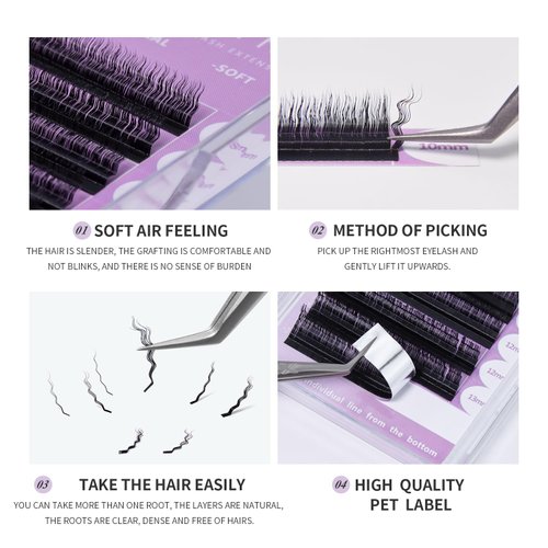 ANNAFRIS Eyelash Extensions Individual Lashes Wool Curl Eyelashes Classic Eyelash Extension Professional (0.07 8-15mm)
