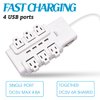 E-Macht Power Strip Surge Protector with Rotating Outlets 6 ft Long Extension Cord Mountable Swivel Power 6 AC Outlets+4 USB Ports, 1020J 15A 1875W,for Home, Office, Room