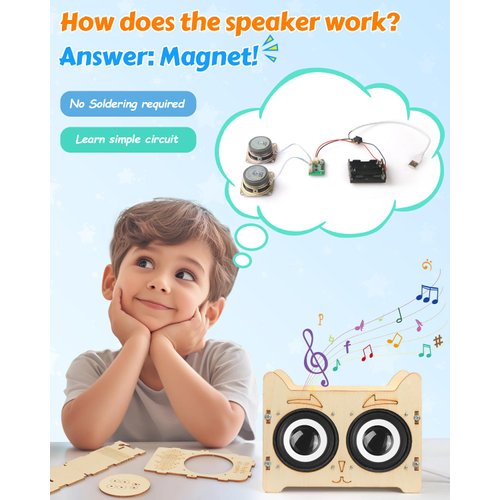 Poraxy Science Kits for Kids Age 8-12, STEM Toys for 8-13, Build Your Own Bluetooth Speaker & FM Radio, 3D Puzzles Education DIY Projects Crafts, Birthday Gifts for 9,10,11,14 Year old Teen Boys Girls