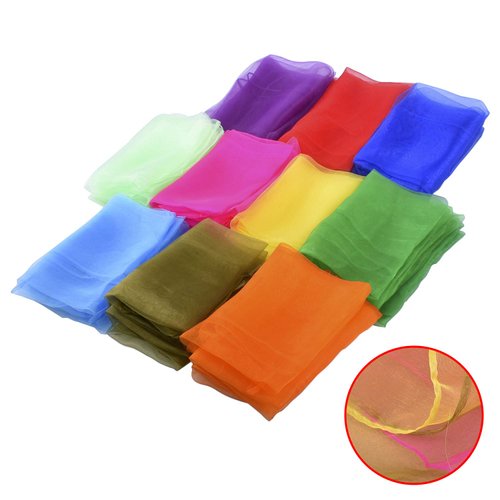 Blovec 30 Pcs Juggling Scarves for Kids, Square Dance Scarf Magic Movement Scarves Performance Props Accessories 24 by 24 Inch in 10 Colors