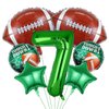 7pcs Football Balloons, Football Birthday Number Mylar Foil Balloon, Football Sport Them Party Supplies Football 7th Birthday Decorations (7th)