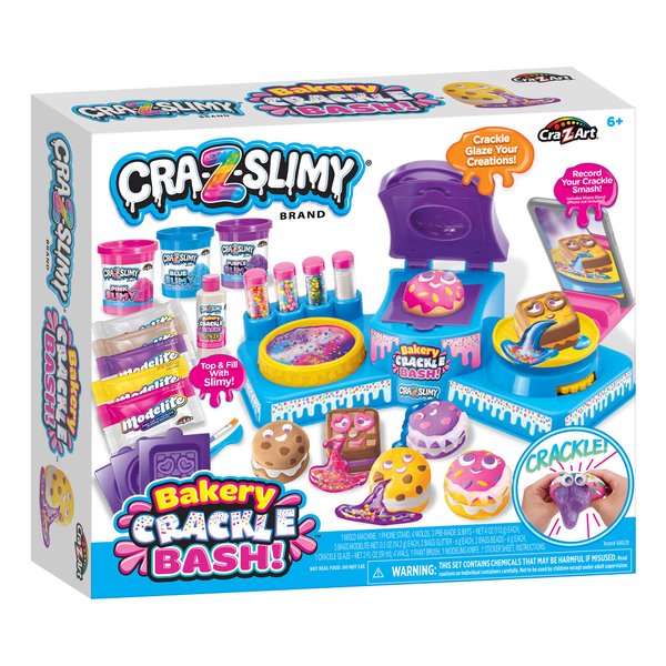 Cra-Z-Slimy Bakery Crackle Bash, Clay Cracking, Slime Toys, Modelling clay, ASMR Toys, Sensory Toys, Pre made slime, crackle glaze