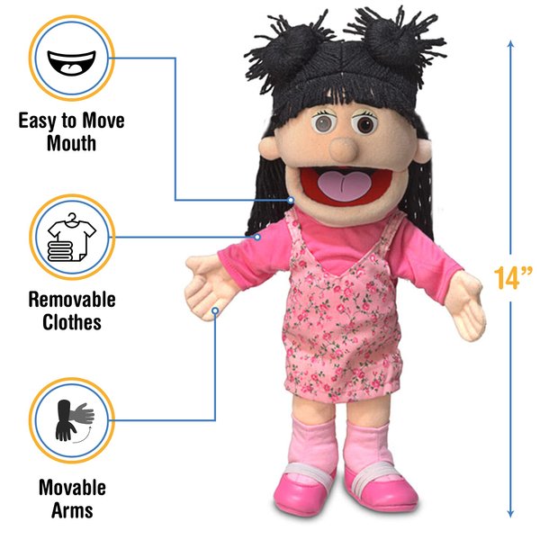 14" Susie, Peach Girl, Hand Puppet