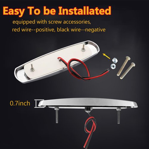 liteball 6.4in LED Amber/Yellow Side Marker Lights,12V Chrome Plated Trailler Clearance Marker Lights,Front Rear Signal Indicator Courtesy Light for Truck Pickup RV Night Driving(10PCS)