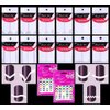 14 pcs Set Nail Tips Guide Various Styles (12 pcs) & Colorful 3D Glitter Nail Decals Stencil (2 pcs)