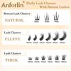 Fluffy Lash Clusters 10-20mm with Bottom Lashes 5-7mm Wispy Lash Clusters D Curl Eyelashes 3D Cluster Eyelash Extensions 154 PCS Natural Individual Lashes DIY At Home, by Anforlin