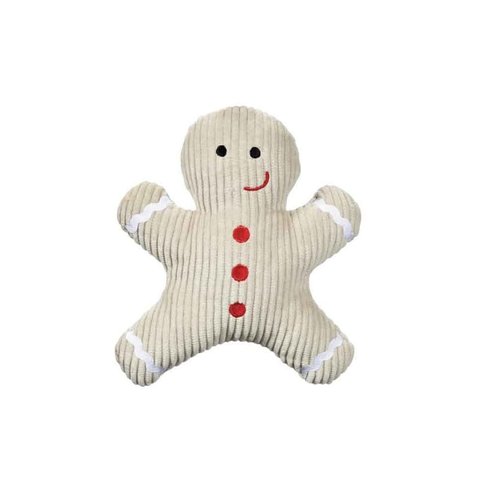 Dog Toy Spice Scented Gingerbread Man Cookie Plush Squeakers Holiday Play Pet Gift 7" (Set of Both Toys)