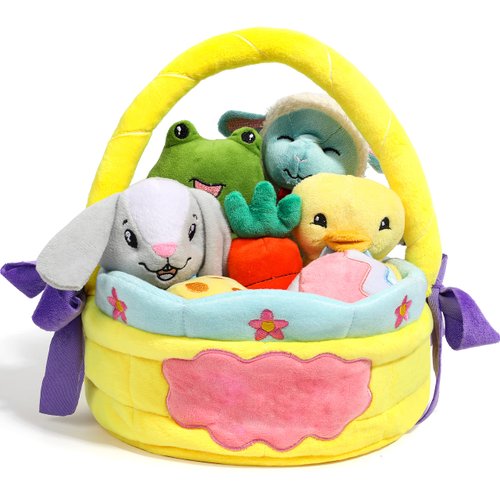JOYIN 8 Pcs Easter Plush Basket Playset Stuffed, Cute Style First Basket Stuffers, for Baby Kids Easter Gifts, Easter Party Favors, Basket Stuffers Fillers, Easter Decor
