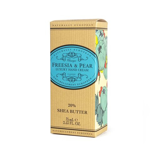 Naturally European Freesia & Pear Luxury Hand Cream Boxed 20% Shea Butter - 75ml | Combats Dry Skin For Those Hardworking Hands | Hand Cream, Hand Cream for Very Dry Hands, Shea Butter