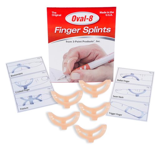 3-Point Products Oval-8 Finger Splint Size 8 (Pack of 5)…